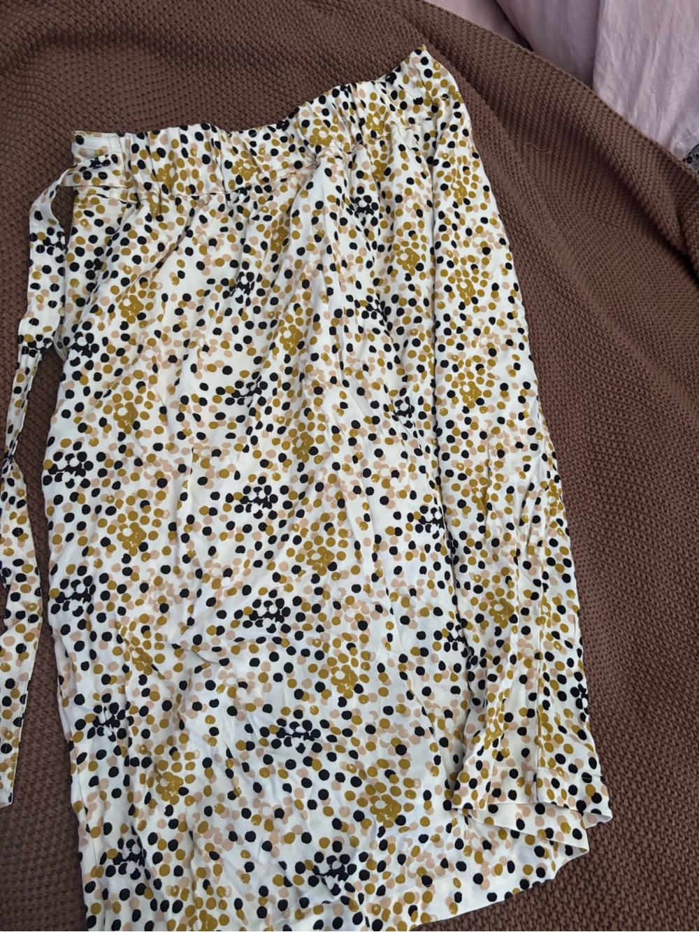 Mossimo Supply Co. Yellow Black White Polka Dot Wrap Skirt - Picture 5 of 5